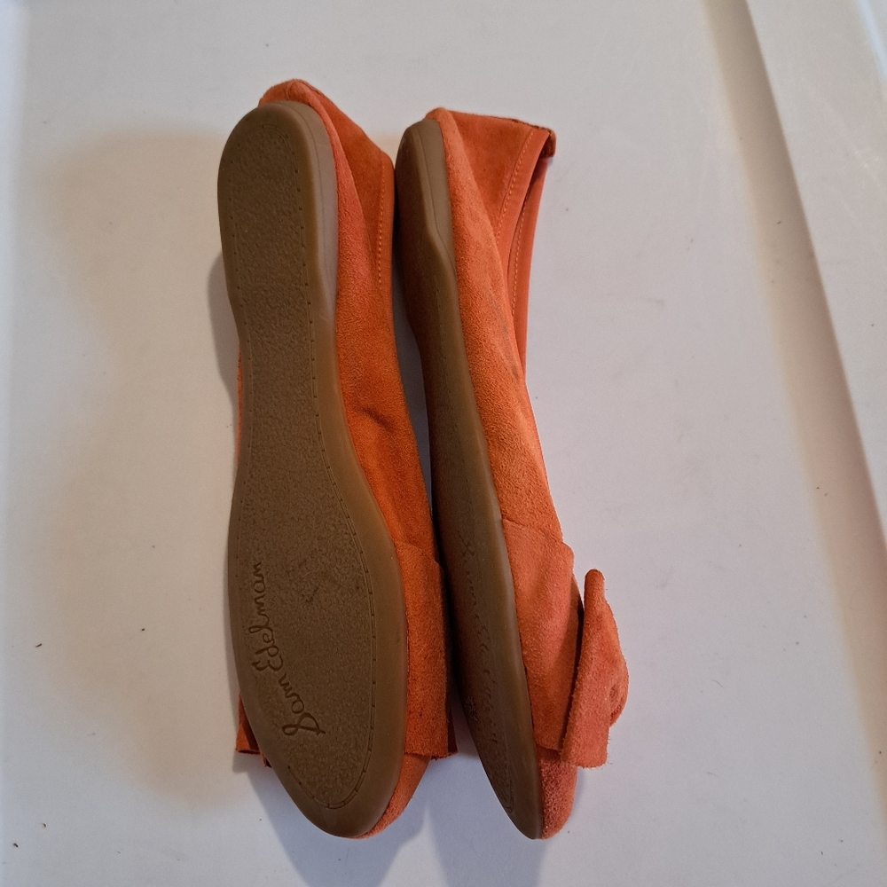 Sam Edelman Emma Orange Suede Ballet Flats - Bow Detail - Great Condition! 6M - Picture 4 of 11
